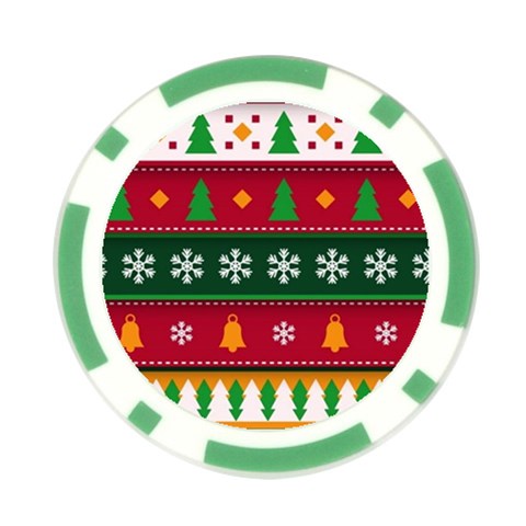 Christmas Time Pattern Christmas Ornament Poker Chip Card Guard (10 pack) from ArtsNow.com Front