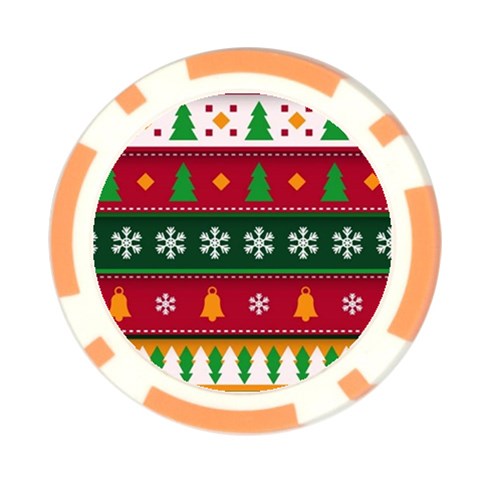 Christmas Time Pattern Christmas Ornament Poker Chip Card Guard (10 pack) from ArtsNow.com Front