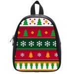 Christmas Time Pattern Christmas Ornament School Bag (Small)