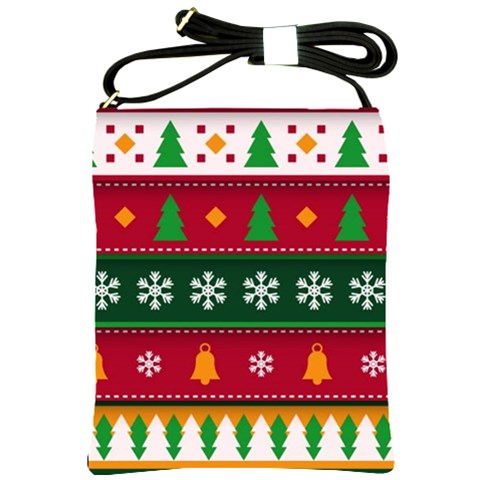 Christmas Time Pattern Christmas Ornament Shoulder Sling Bag from ArtsNow.com Front