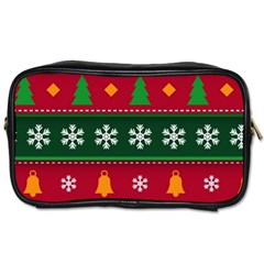 Christmas Time Pattern Christmas Ornament Toiletries Bag (Two Sides) from ArtsNow.com Front