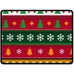 Christmas Time Pattern Christmas Ornament Fleece Blanket (Large)