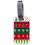 Christmas Time Pattern Christmas Ornament Luggage Tag (two sides)