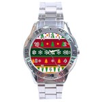 Christmas Time Pattern Christmas Ornament Stainless Steel Analogue Watch