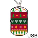 Christmas Time Pattern Christmas Ornament Dog Tag USB Flash (One Side)