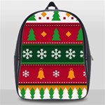 Christmas Time Pattern Christmas Ornament School Bag (XL)