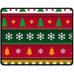 Christmas Time Pattern Christmas Ornament Two Sides Fleece Blanket (Medium)