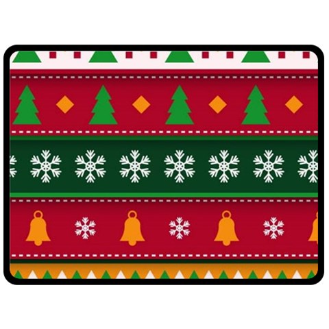 Christmas Time Pattern Christmas Ornament Two Sides Fleece Blanket (Large) from ArtsNow.com 80 x60  Blanket Front