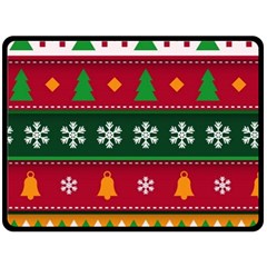 Christmas Time Pattern Christmas Ornament Two Sides Fleece Blanket (Large) from ArtsNow.com 80 x60  Blanket Back