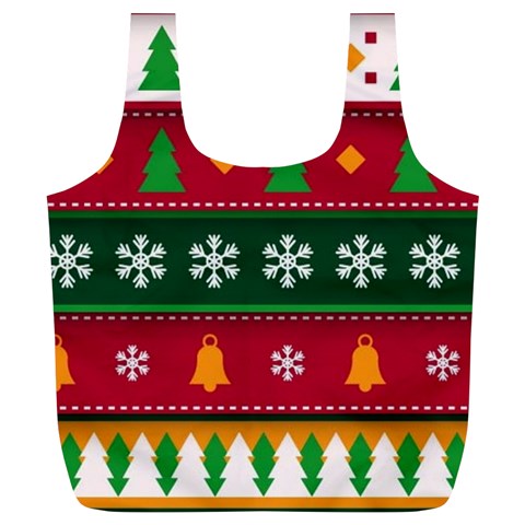 Christmas Time Pattern Christmas Ornament Full Print Recycle Bag (XL) from ArtsNow.com Front