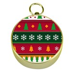 Christmas Time Pattern Christmas Ornament Gold Compasses