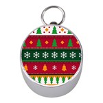 Christmas Time Pattern Christmas Ornament Mini Silver Compasses