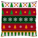 Christmas Time Pattern Christmas Ornament Large Premium Plush Fleece Cushion Case (One Side)