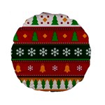 Christmas Time Pattern Christmas Ornament Standard 15  Premium Flano Round Cushions