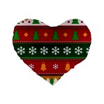 Christmas Time Pattern Christmas Ornament Standard 16  Premium Flano Heart Shape Cushions