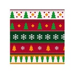 Christmas Time Pattern Christmas Ornament Square Satin Scarf (30  x 30 )