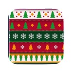 Christmas Time Pattern Christmas Ornament Square Metal Box (Black)