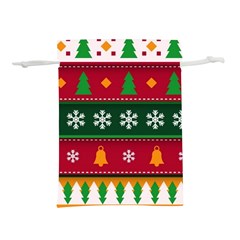 Christmas Time Pattern Christmas Ornament Lightweight Drawstring Pouch (L) from ArtsNow.com Front