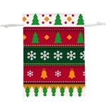 Christmas Time Pattern Christmas Ornament Lightweight Drawstring Pouch (XL)