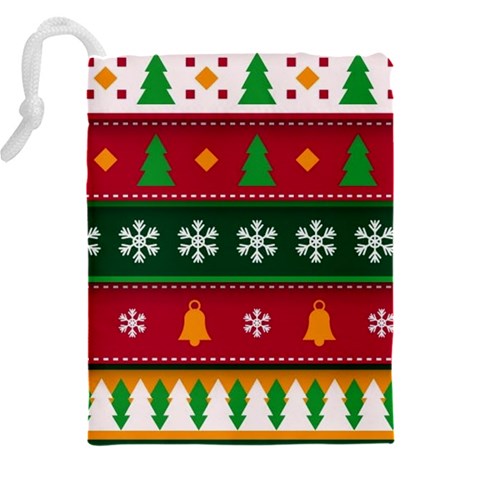 Christmas Time Pattern Christmas Ornament Drawstring Pouch (4XL) from ArtsNow.com Back