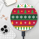 Christmas Time Pattern Christmas Ornament Wireless Fast Charger(White)