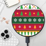 Christmas Time Pattern Christmas Ornament Wireless Fast Charger(Black)