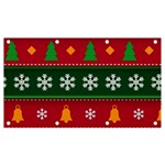 Christmas Time Pattern Christmas Ornament Banner and Sign 7  x 4 