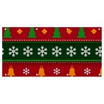 Christmas Time Pattern Christmas Ornament Banner and Sign 8  x 4 