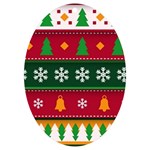 Christmas Time Pattern Christmas Ornament UV Print Acrylic Ornament Oval