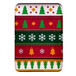 Christmas Time Pattern Christmas Ornament Rectangular Glass Fridge Magnet (4 pack)