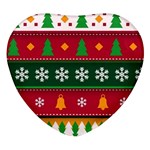 Christmas Time Pattern Christmas Ornament Heart Glass Fridge Magnet (4 pack)