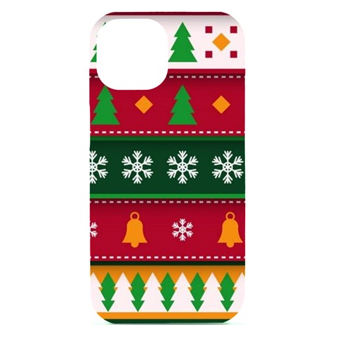 Christmas Time Pattern Christmas Ornament iPhone 15 Black UV Print PC Hardshell Case from ArtsNow.com Front