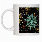 Gold Teal Snowflakes Gold Abstract Christmas White Mug