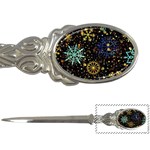 Gold Teal Snowflakes Gold Abstract Christmas Letter Opener