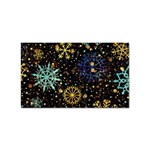 Gold Teal Snowflakes Gold Abstract Christmas Sticker (Rectangular)