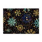 Gold Teal Snowflakes Gold Abstract Christmas Sticker A4 (10 pack)