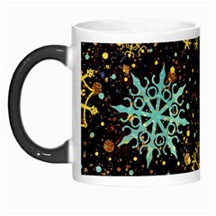 Gold Teal Snowflakes Gold Abstract Christmas Morph Mug from ArtsNow.com Left