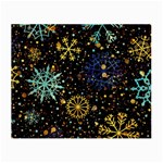 Gold Teal Snowflakes Gold Abstract Christmas Small Glasses Cloth