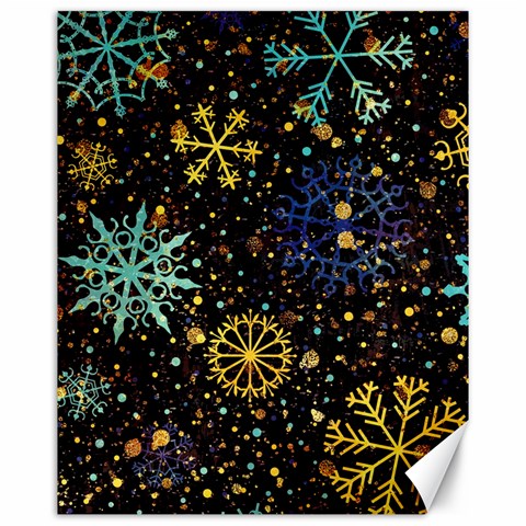 Gold Teal Snowflakes Gold Abstract Christmas Canvas 16  x 20  from ArtsNow.com 15.75 x19.29  Canvas - 1