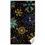 Gold Teal Snowflakes Gold Abstract Christmas Canvas 40  x 72 