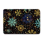 Gold Teal Snowflakes Gold Abstract Christmas Small Doormat