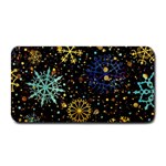 Gold Teal Snowflakes Gold Abstract Christmas Medium Bar Mat