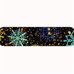 Gold Teal Snowflakes Gold Abstract Christmas Large Bar Mat