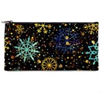 Gold Teal Snowflakes Gold Abstract Christmas Pencil Case