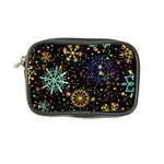 Gold Teal Snowflakes Gold Abstract Christmas Coin Purse