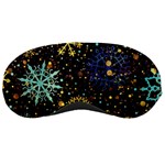 Gold Teal Snowflakes Gold Abstract Christmas Sleep Mask