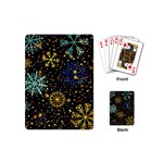 Gold Teal Snowflakes Gold Abstract Christmas Playing Cards Single Design (Mini)