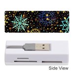 Gold Teal Snowflakes Gold Abstract Christmas Memory Card Reader (Stick)