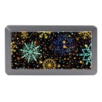 Gold Teal Snowflakes Gold Abstract Christmas Memory Card Reader (Mini)