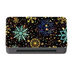 Gold Teal Snowflakes Gold Abstract Christmas Memory Card Reader with CF